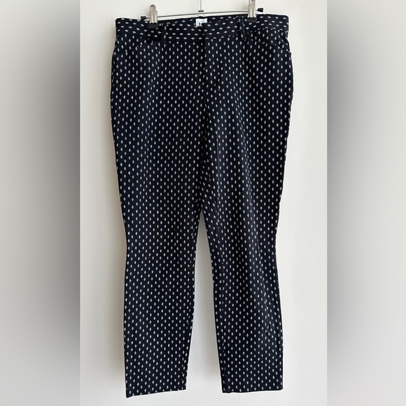 GAP Signature Skinny Ankle Pants, Black and White Diamond Print Pants, Size 10 - Picture 2 of 16